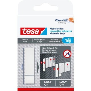 TESA Languettes adhésives - Pour papier peint & plâtre - Charge supp