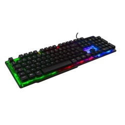 THE G-LAB Clavier Gaming KEYZ-NEON - Rétroéclairé - Filaire - 19 touches anti-ghosting - 12 raccourcis multimédia - AZERTY