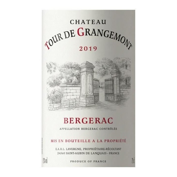 Château Tour de Grangemont 2019 Bergerac - Vin rouge du Sud Ouest