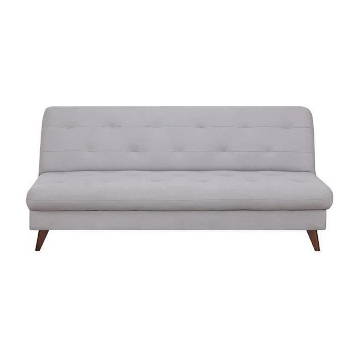 Clic-clac avec coffre de rangement - Tissu gris - pietement en bois na