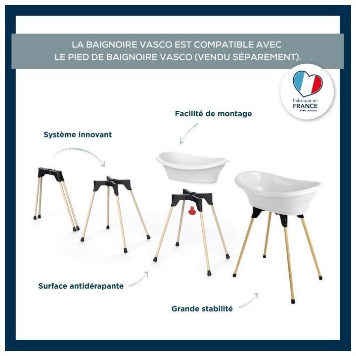 THERMOBABY Baignoire Vasco - blanc muguet