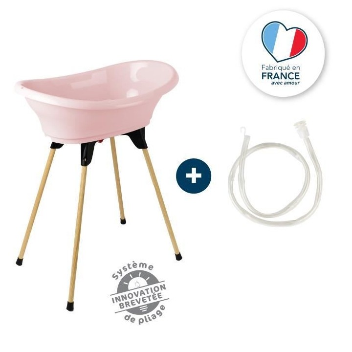 THERMOBABY KIT BAIGNOIRE VASCO Rose Poudré : baignoire + pieds + tuya