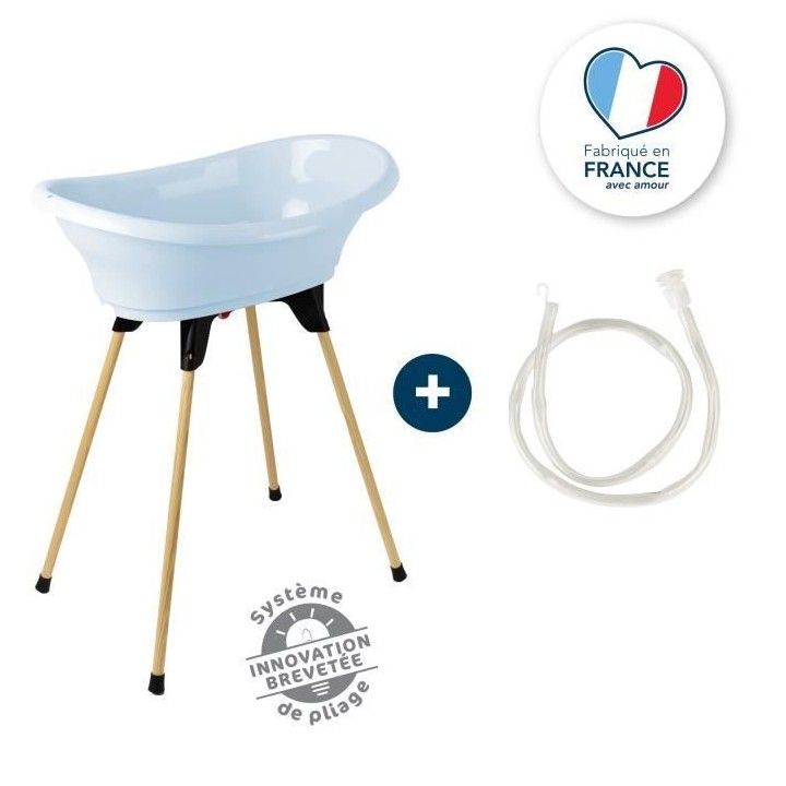 THERMOBABY KIT BAIGNOIRE VASCO Fleur Bleue : baignoire + pieds + tuyau