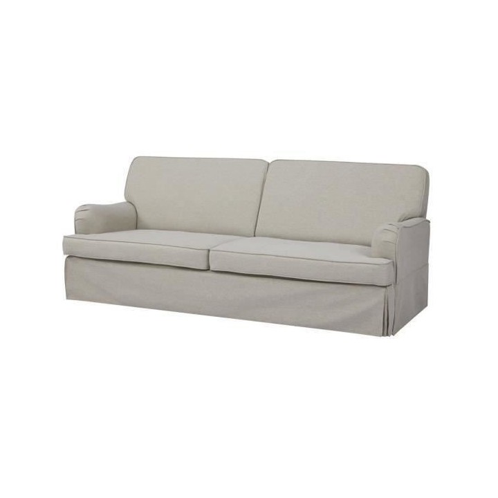 LUZ Canapé convertible - Tissu Beige - L 206 x P 95 x H 81 cm