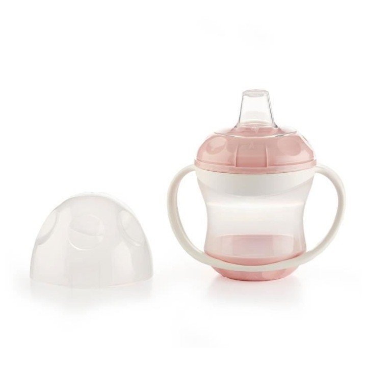 THERMOBABY Tasse anti-fuites + couv - Rose poudré