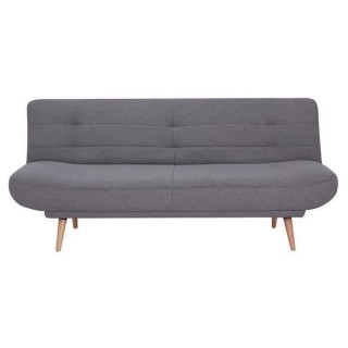 Clic-clac - Tissu gris avec pietement en bois - L 188 x P 86 x 88 cm -