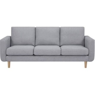 Canapé 3 places - Tissu gris clair - Contemporain - L 199 x P 81,5 x