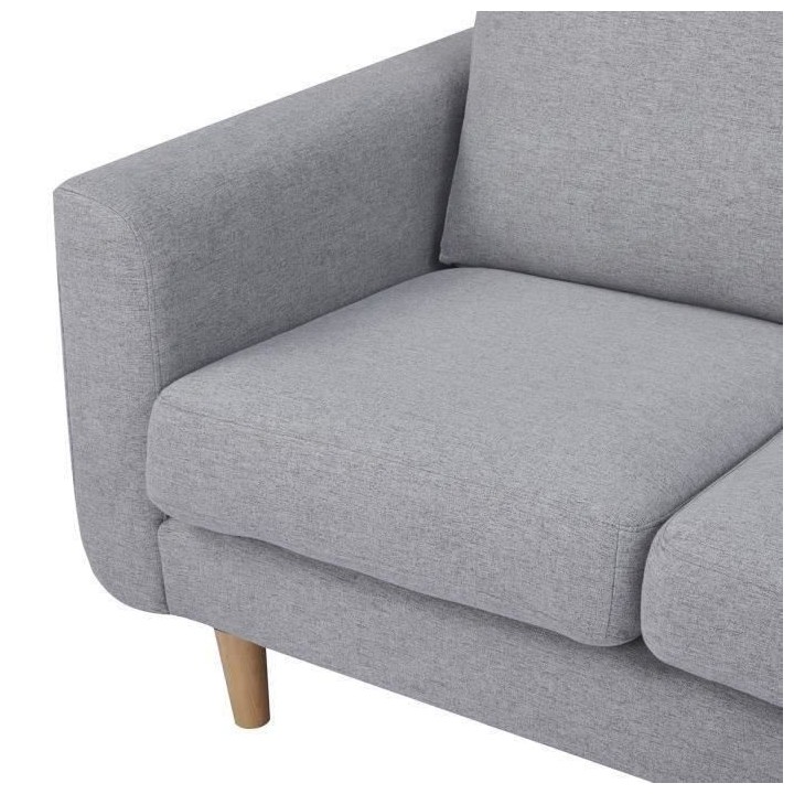 Canapé 3 places - Tissu gris clair - Contemporain - L 199 x P 81,5 x