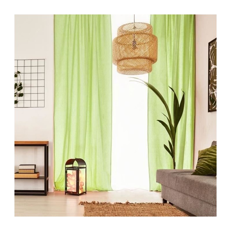 Voilage Premium Coton - 110 x 250 cm - Vert