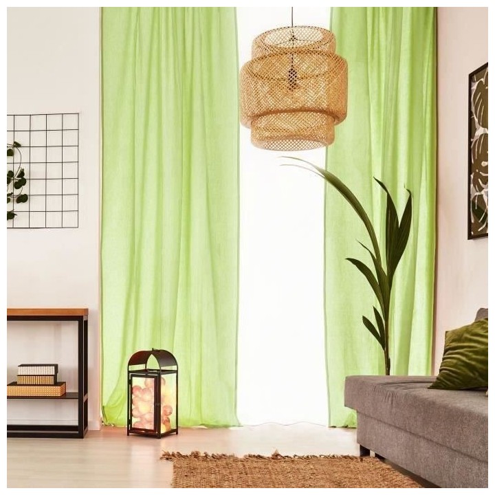 Voilage Premium Coton - 110 x 250 cm - Vert