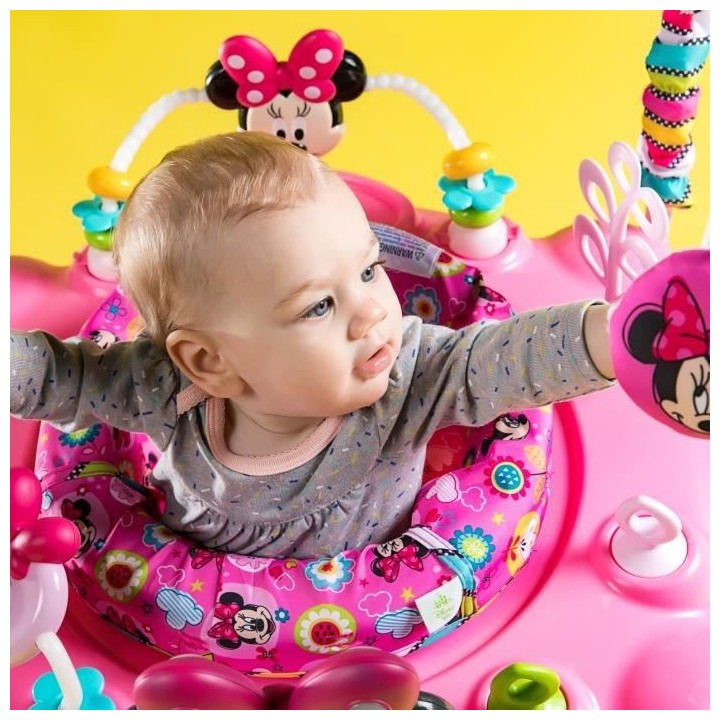 Trotteur Aire d'Éveil a Rebonds Minnie - Rose - Sons et Lumieres - DI