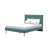 Lit adulte OCEAN - 140x190 cm - Tissu Vert - Sommier a lattes