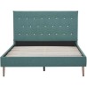 Lit adulte OCEAN - 140x190 cm - Tissu Vert - Sommier a lattes