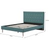 Lit adulte OCEAN - 140x190 cm - Tissu Vert - Sommier a lattes