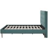 Lit adulte OCEAN - 140x190 cm - Tissu Vert - Sommier a lattes