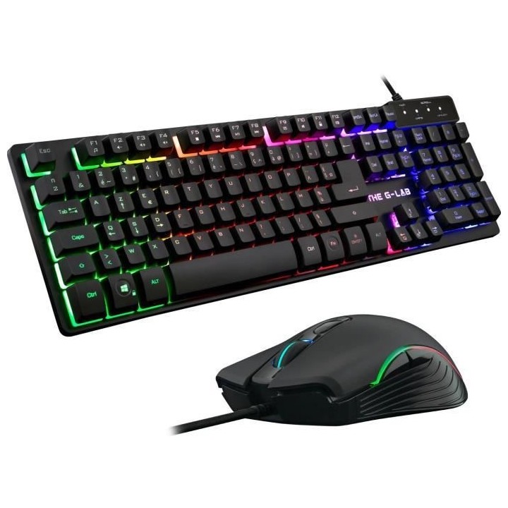 Combo KRYPTON - THE G-LAB - Pack Clavier et Souris Gamer Filaire Rétr