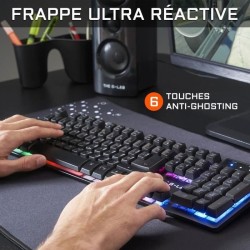 Combo KRYPTON - THE G-LAB - Pack Clavier et Souris Gamer Filaire Rétro - Éclairage RGB