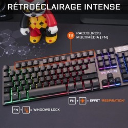 Combo KRYPTON - THE G-LAB - Pack Clavier et Souris Gamer Filaire Rétro - Éclairage RGB