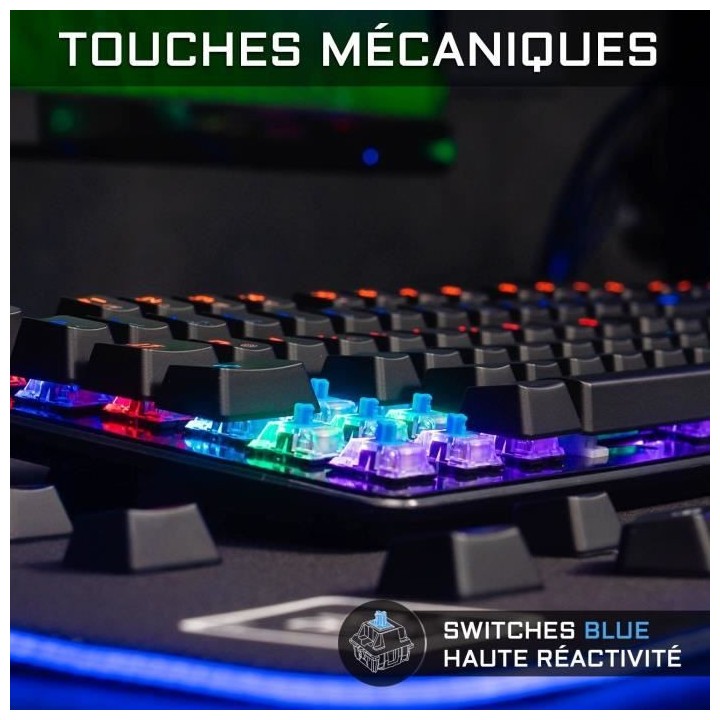 Combo CARBON - THE G-LAB - Pack Clavier et Souris Gamer RGB Filaire -