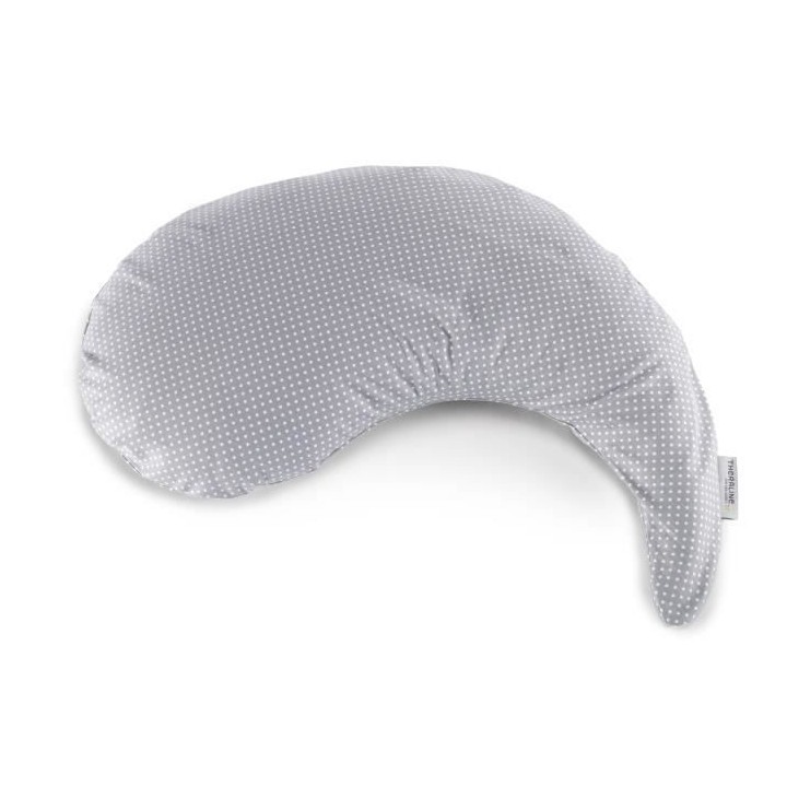THERALINE Coussin d'allaitement Yinnie Points gris 135x35cm