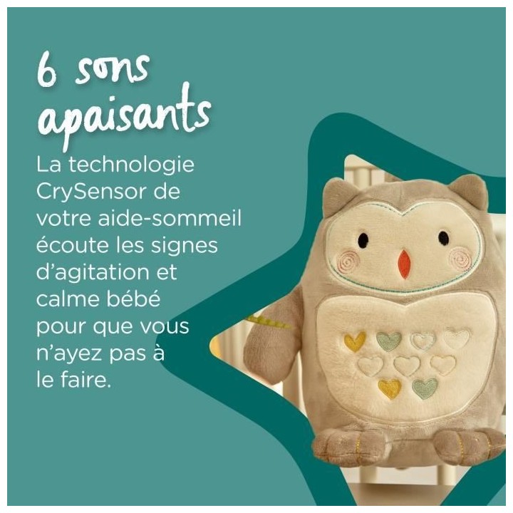 TOMMEE TIPPEE Peluche aide au sommeil Grofriend rechargeable - Ollie l