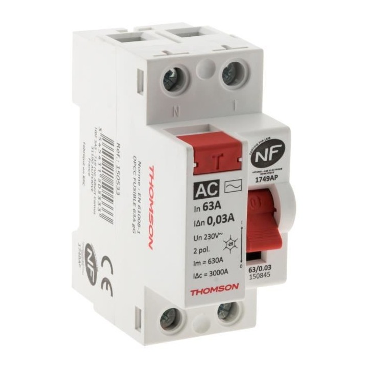 THOMSON Interrupteur différentiel a vis - 63A type AC NF