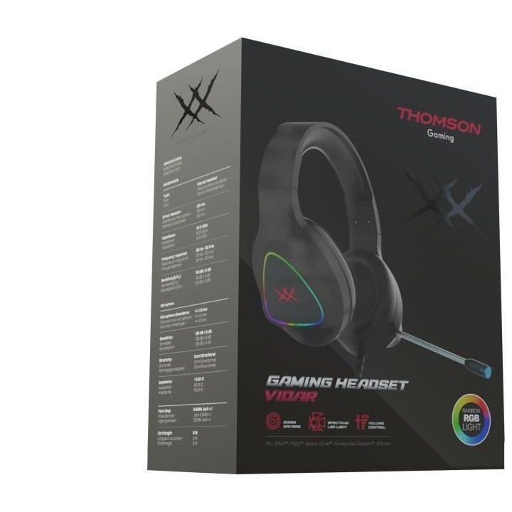 THOMSON - Roxxor Casque Gaming Vidar avec Micro Réglable Anti Bruit R