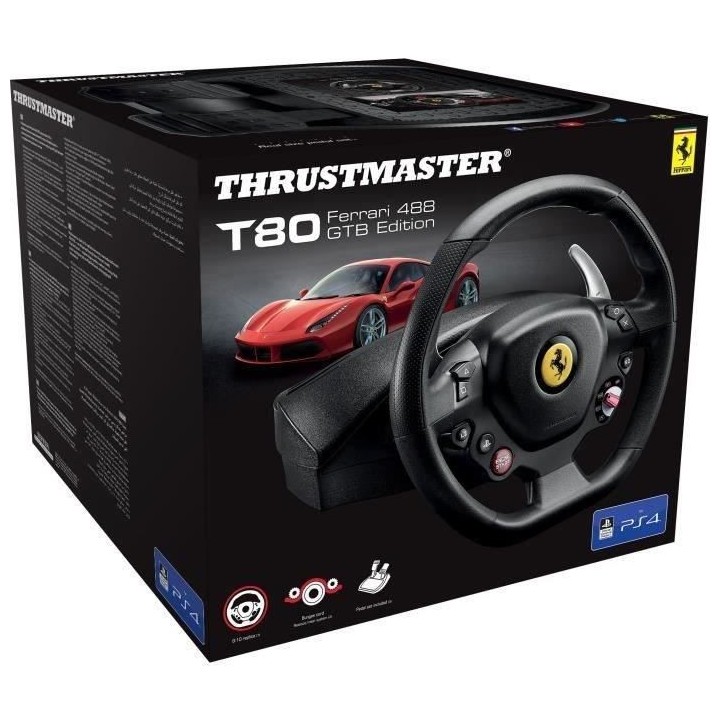 THRUSTMASTER Volant T80 FERRARI 488 GTB Edition -PS4 / PC / Fonctionne