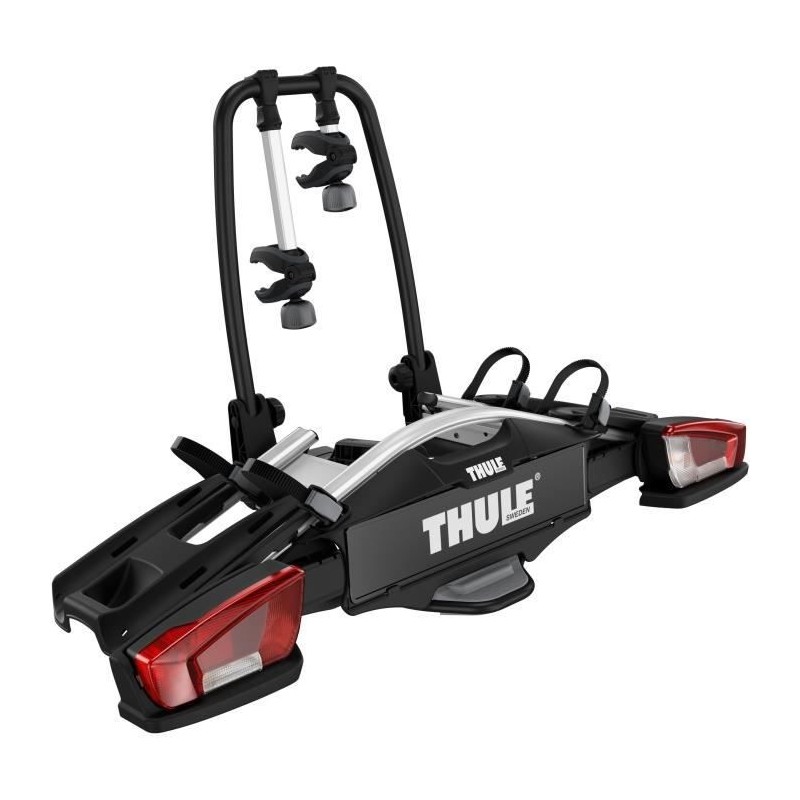 THULE - Porte-vélos pour 2 vélos - VeloCompact - Plateforme sur boule d'attelage - 13 broches - Noir