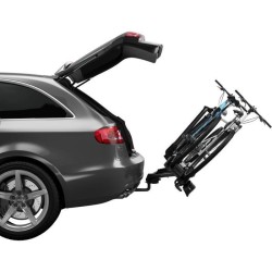 THULE - Porte-vélos pour 2 vélos - VeloCompact - Plateforme sur boule d'attelage - 13 broches - Noir