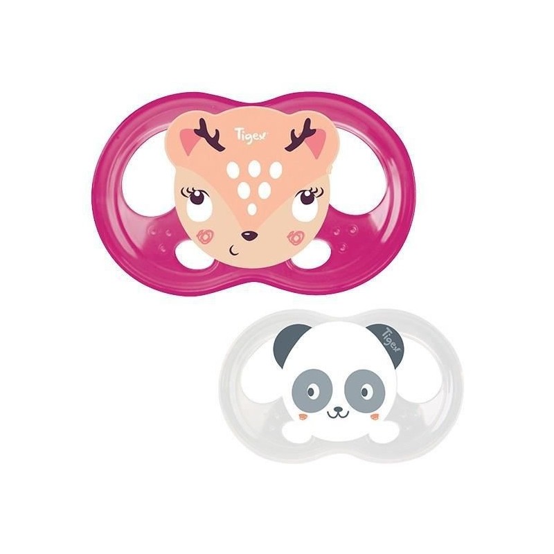 TIGEX 2 Sucettes Soft Touch Silicone Taille 18m+ Biche chat Fille