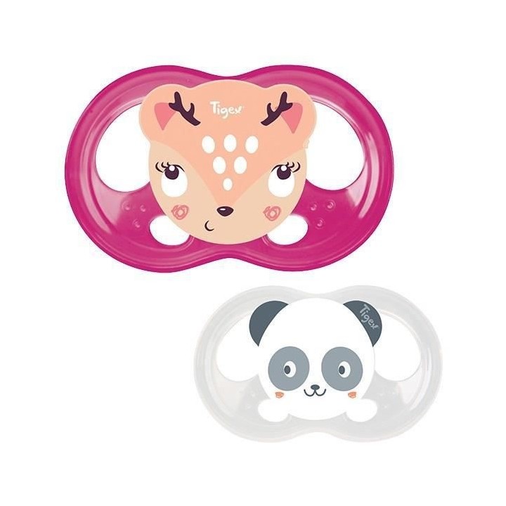 TIGEX 2 Sucettes Soft Touch Silicone Taille 18m+ Biche chat Fille