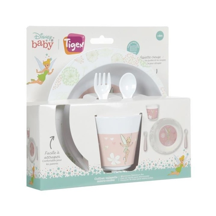 TIGEX Coffret Vaisselle Micro-Ondes Fée Clochette