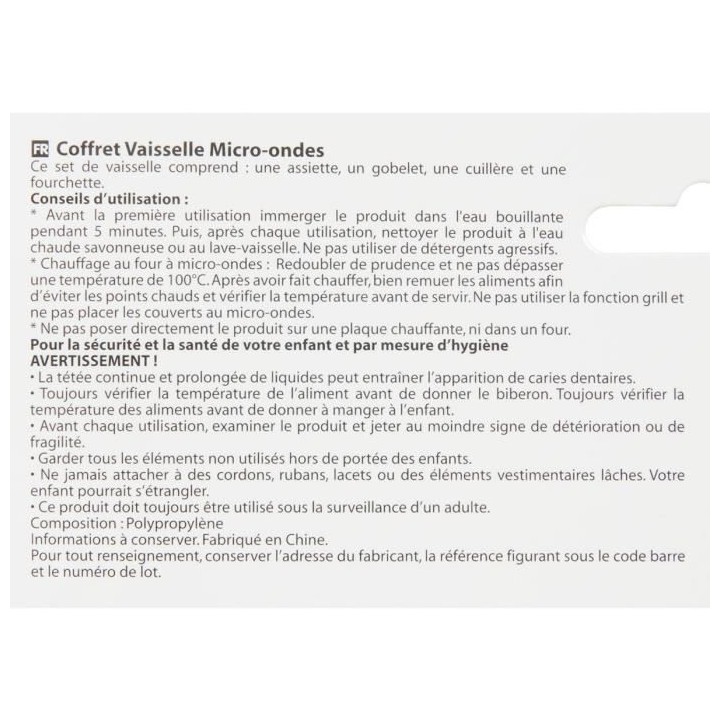 TIGEX Coffret Vaisselle Micro-Ondes Fée Clochette