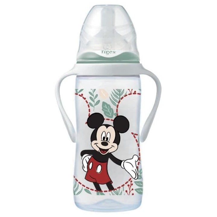 TIGEX Biberon d'apprentissage Mickey - Col large - 3 vitesses - 300 ml