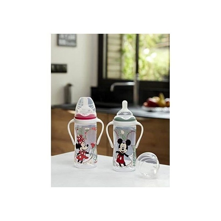 TIG Biberon d'apprentissage Minnie - Col large - 3 vitesses - 300 ml -