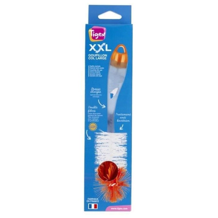 TIGEX Goupillon XXL 2 en 1 - Col large - Anti-bactérien