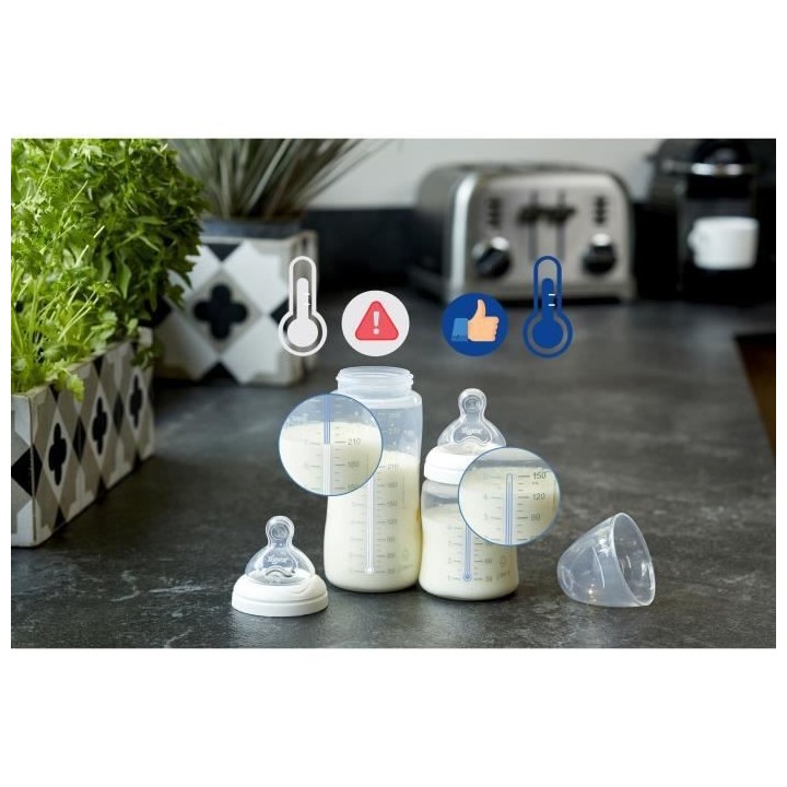 TIGEX Biberon Col Large Multi Flow 1er Age 150 ml Tétine 0-6 Mois Dé