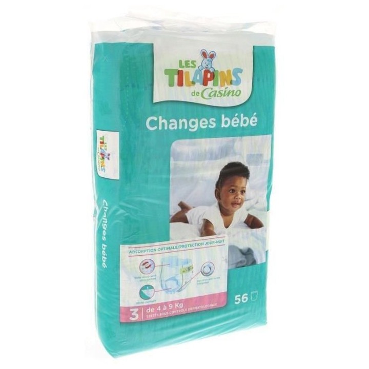 LES TILAPINS Couches Taille 3 - 56 couches