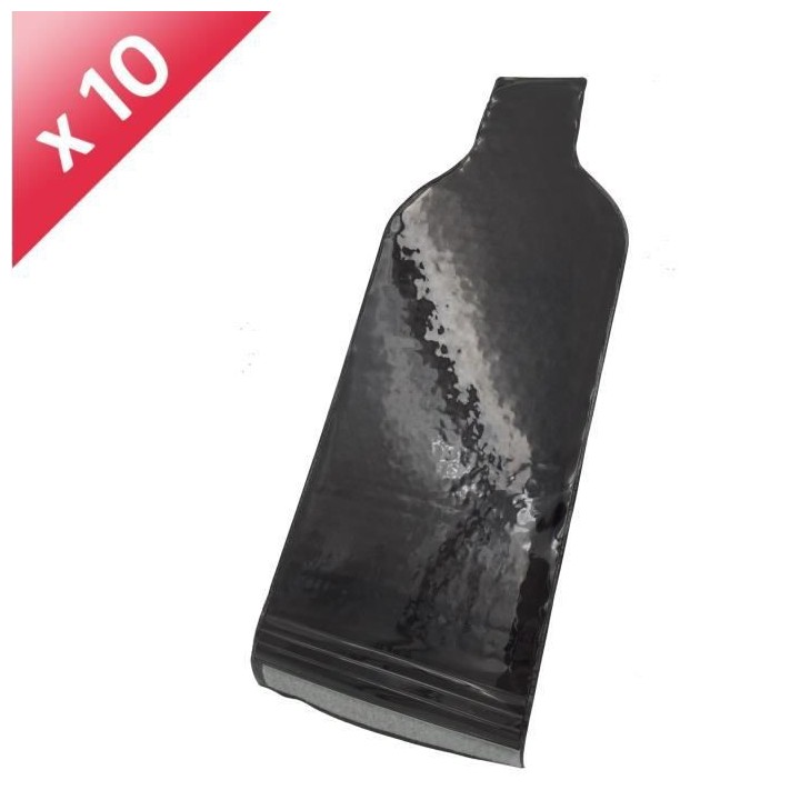 Pochette de transport - 1 bouteille - Réutilisable - Noir x10