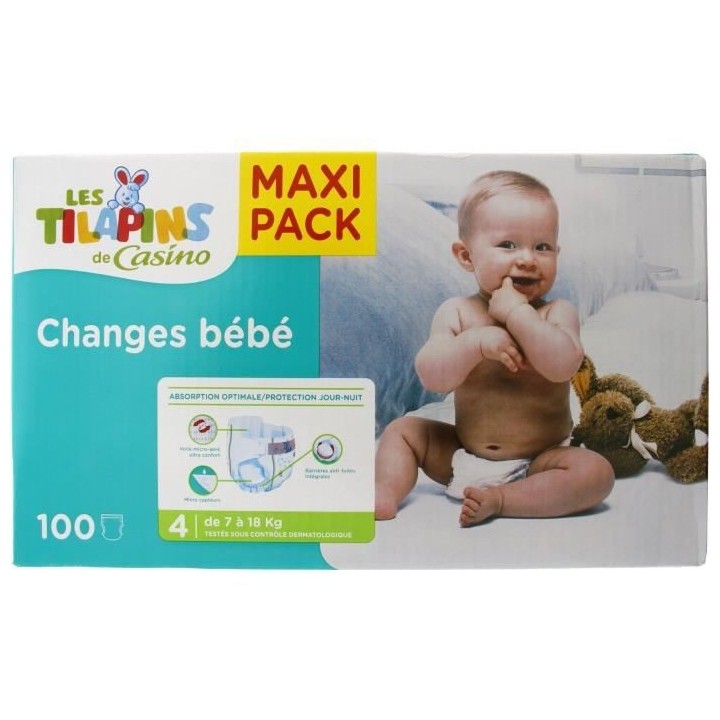 LES TILAPINS 100 Couches Taille 4