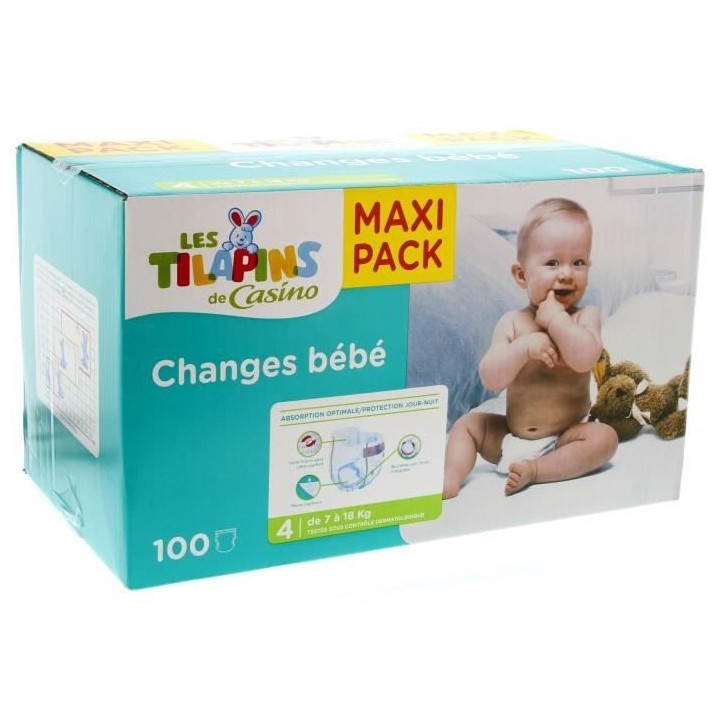 LES TILAPINS 100 Couches Taille 4