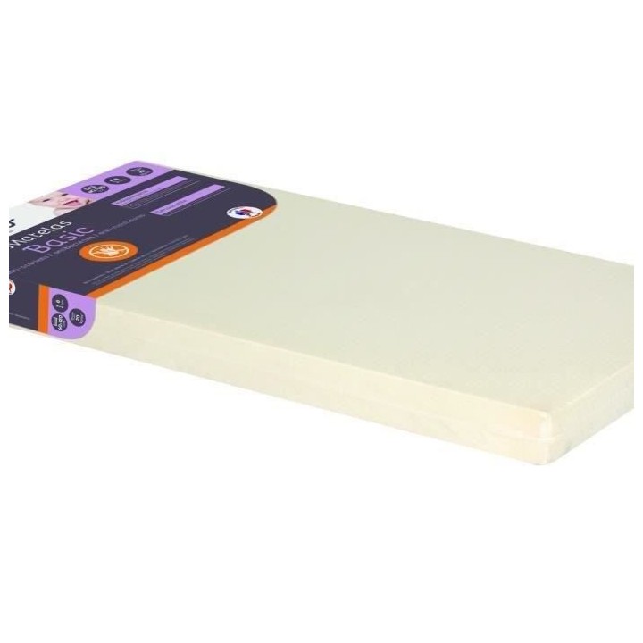 Tinéo Matelas Basic Déhoussable Anti-Acarien 60 x 120 x 8 cm