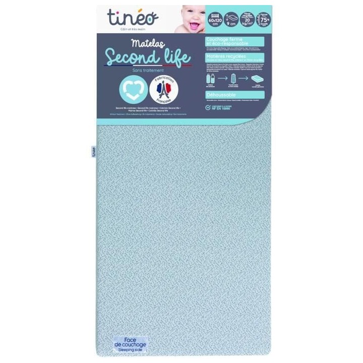 Tineo Matelas Second Life 60x120x10 cm