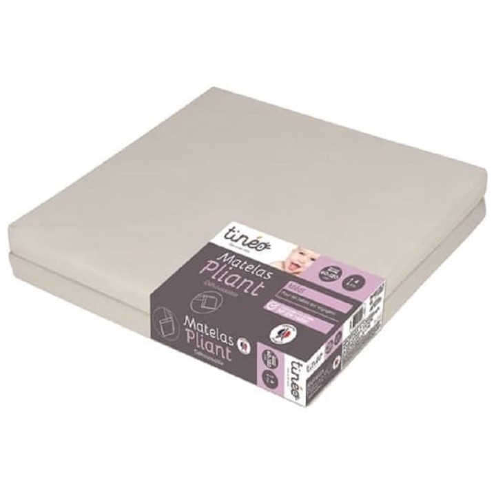 Matelas pliant TINEO 60x120 cm - Epaisseur 4 cm - Pliable en 2