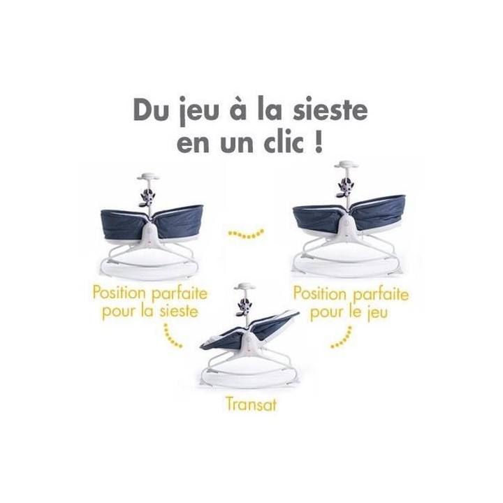 Tiny Love Rocker Napper Transat Bebe 3 en 1 Balancelle et Berceau, ave