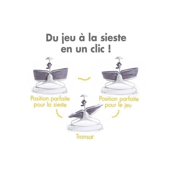 Tiny Love Rocker Napper Transat Bebe 3 en 1 Balancelle et Berceau, ave