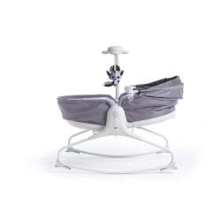 Tiny Love Rocker Napper Cozy, Transat Bebe 3 en 1 Balancelle Et Berceau, avec arche Musicale et canopy Gris Chiné