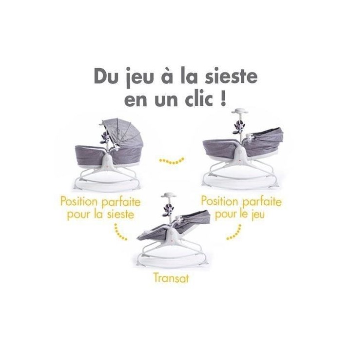 Tiny Love Rocker Napper Cozy, Transat Bebe 3 en 1 Balancelle Et Bercea