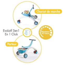 TINY LOVE Chariot de marche, Trotteur Evolutif Tiny Rider 5 en 1, avec frein, Rose